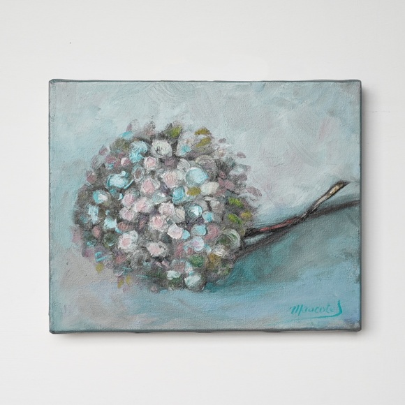 Oil painting still life "Hydrangée séchée ( dried hydrangea) " 8"x10" - Picture 3 of 5